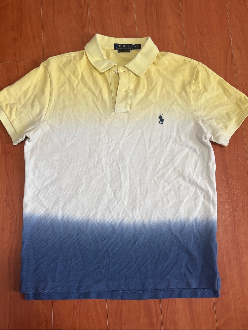 Ralph Lauren Men’s Yellow White Blue Ombre Polo Shirt